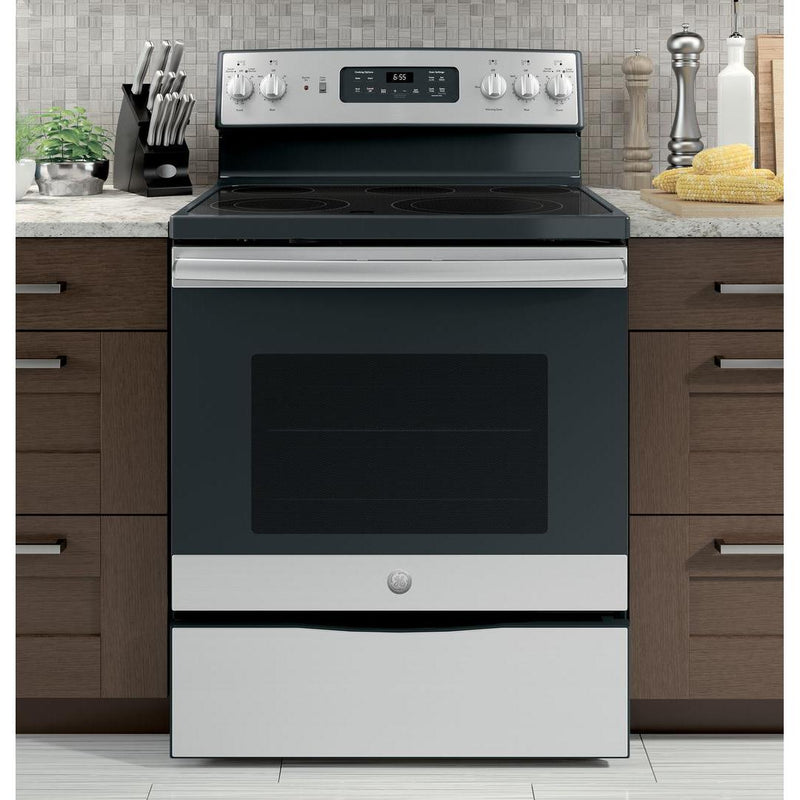 GE 30-inch Freestanding Electric Range with Convection JB655YKFS